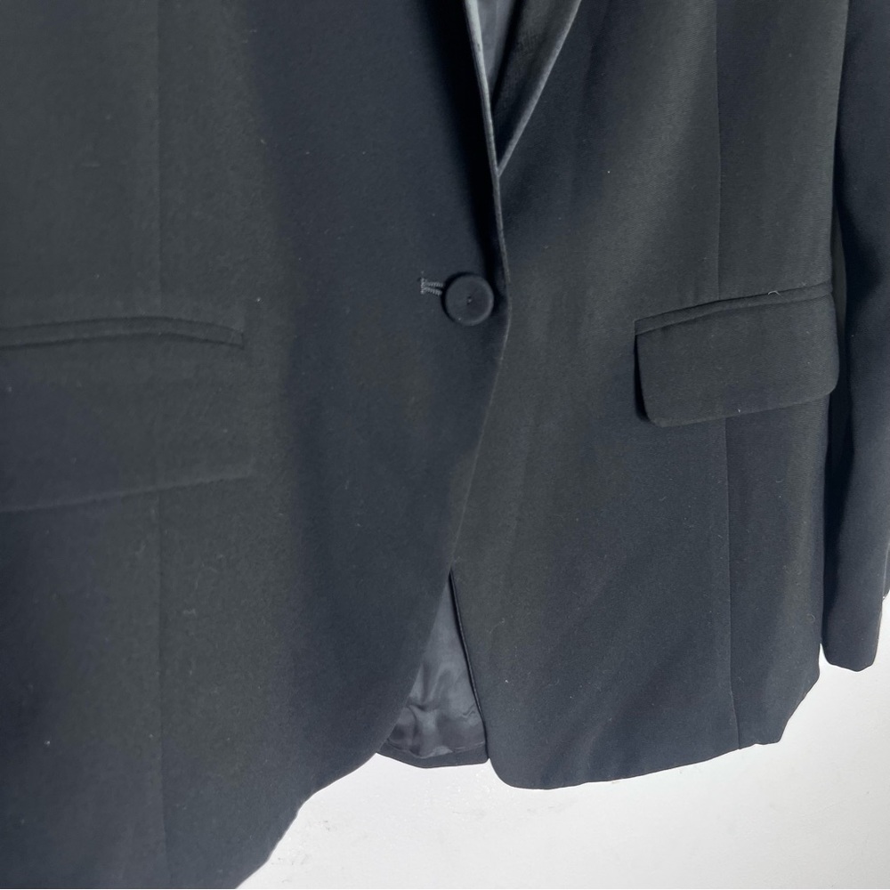 Nili Lotan Tuxedo Blazer Single Button Satin in Black Sz 4 - Picture 6 of 7